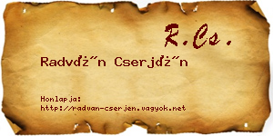 Radván Cserjén névjegykártya